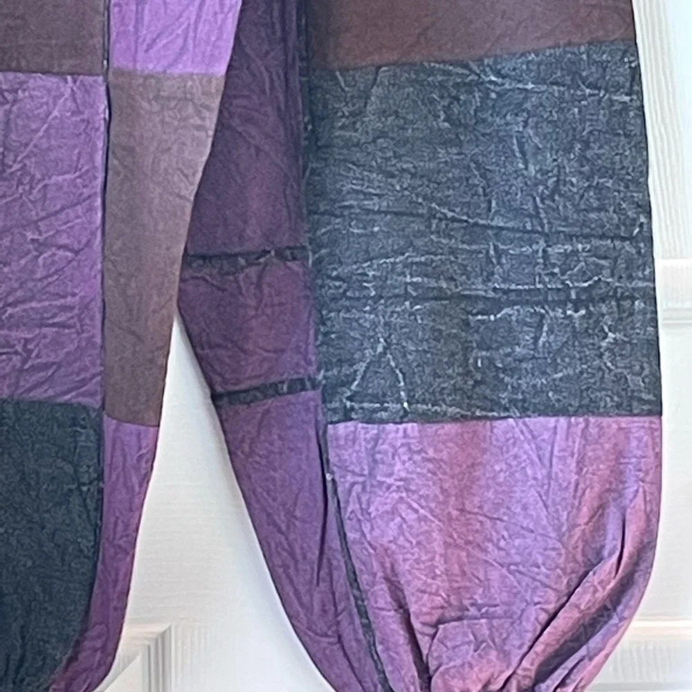 Purple Patchwork All Natural 100% Cotton Harem Pant - Picture 9 of 16